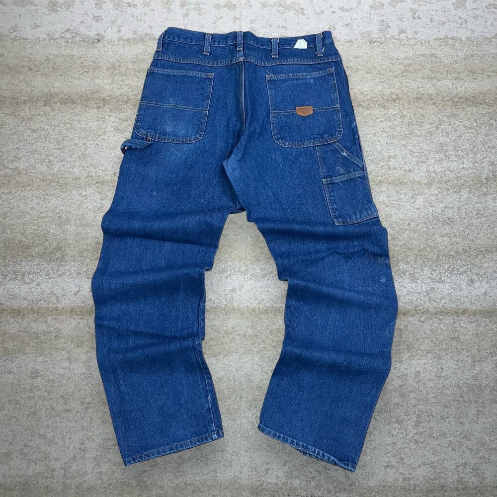 Vintage 90s Red Kap Carpenter Jeans 36x34 Baggy Medium Wash Work Wear Denim